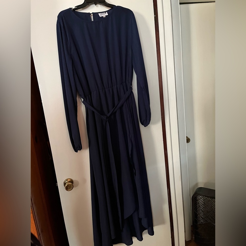 Navy High Low Dress